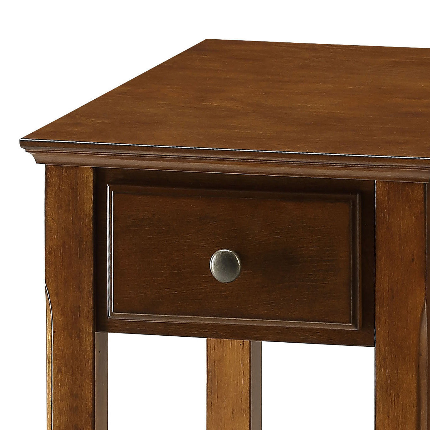 Walnut Accent Table With Bottom Shelf Walnut Primary Living Space Transitional Drawers Rectangular Wood