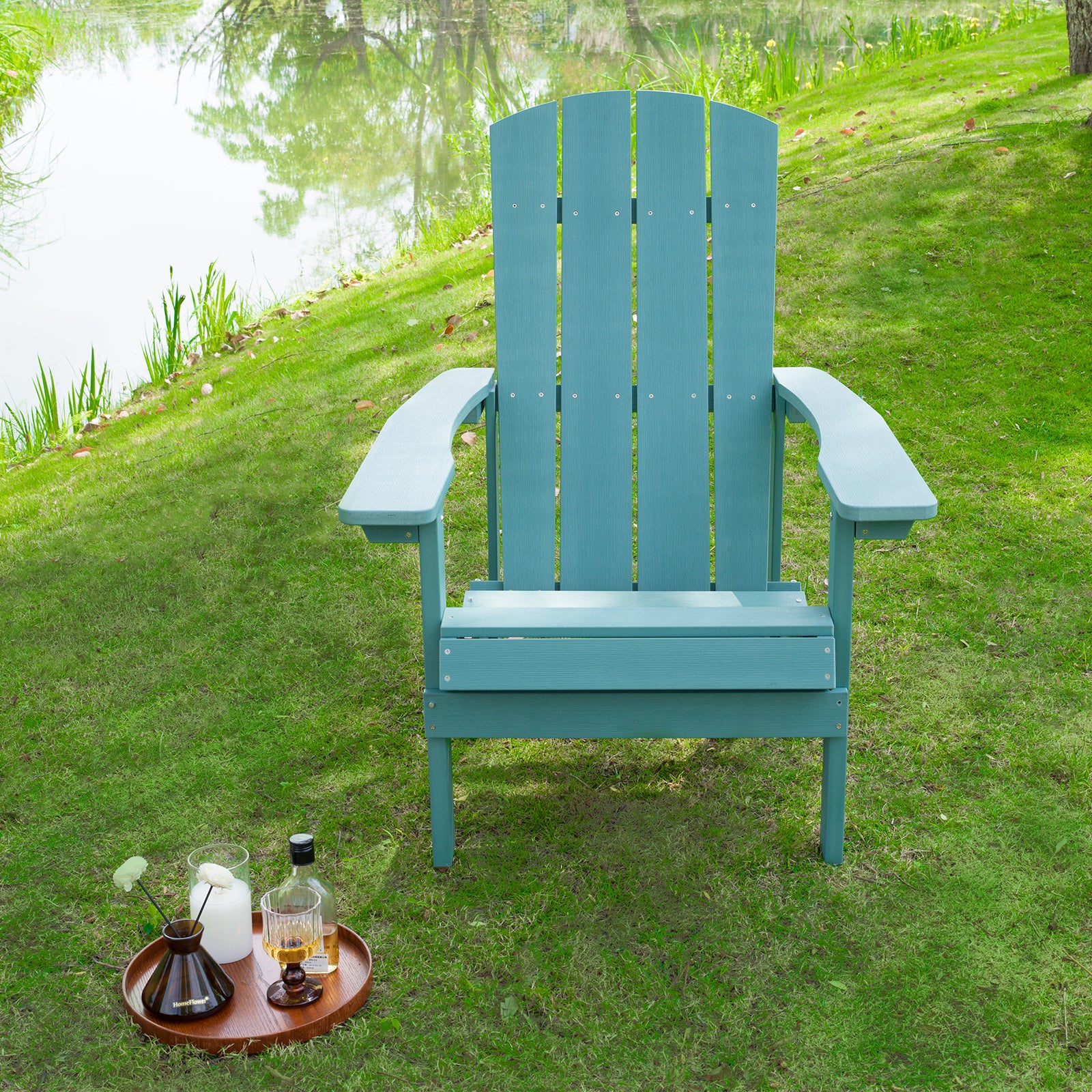 Adirondack Chairs Weather Resistant Plastic Fire Pit Chairs Adorondic Plastic Outdoor Chairs Suitable For All Outdoor Areas Seating Lifetime Blue Plastic