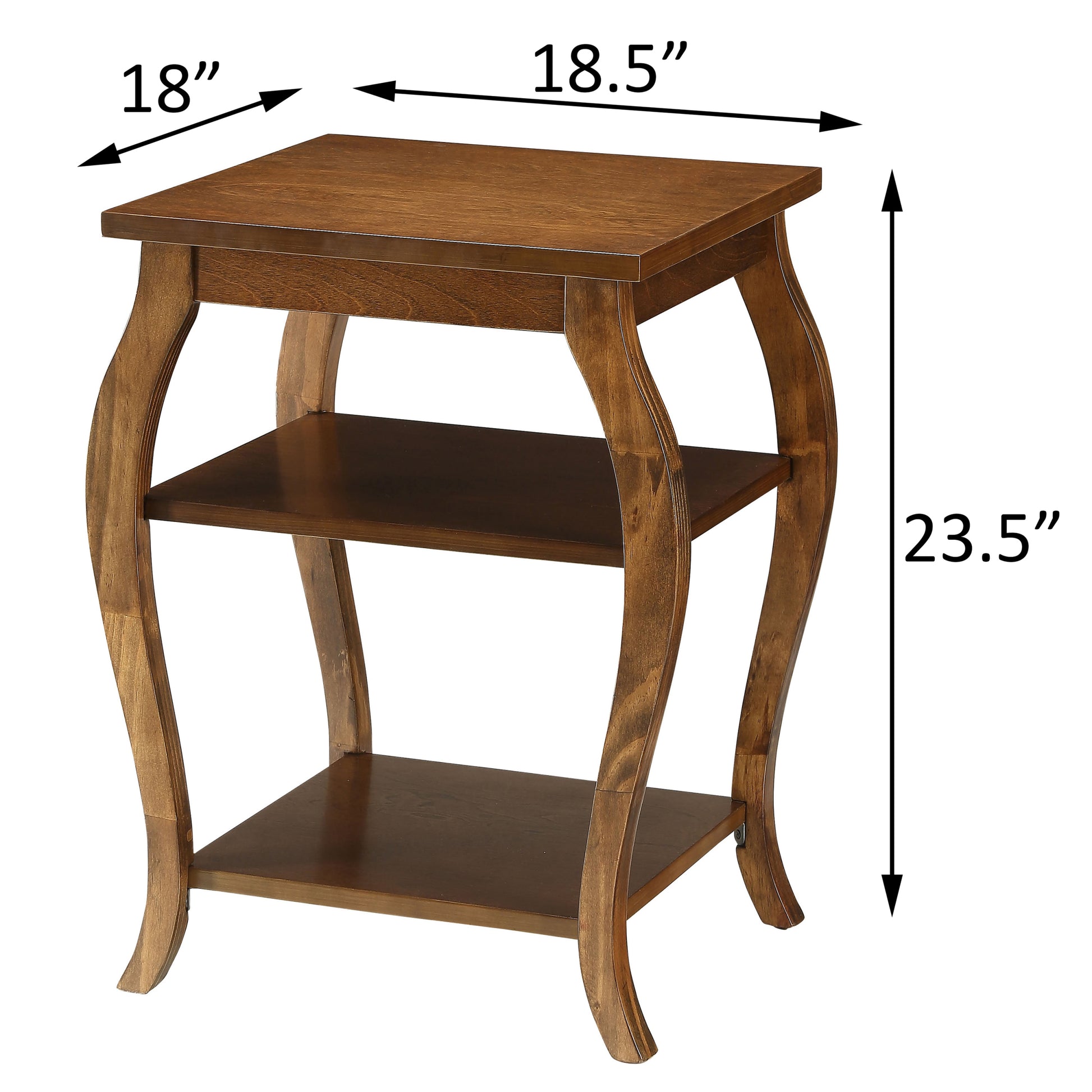 Walnut 2 Shelf End Table Walnut Primary Living Space Traditional Shelves Rectangular Wood