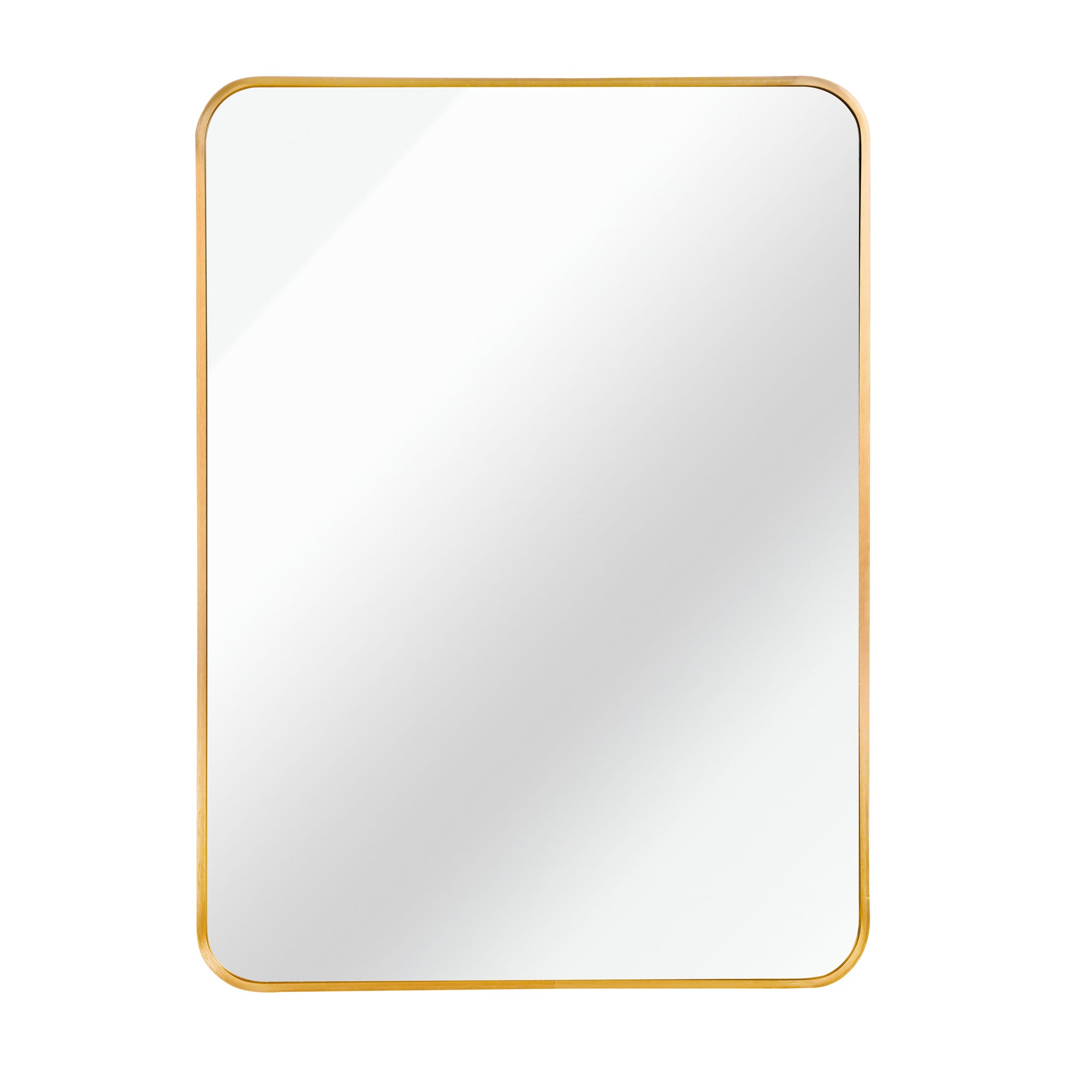 Gold 24X36 Inch Metal Rectangle Barhroom Mirror Gold Classic Mdf Glass Aluminium