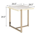 White And Champagne Rectangular End Table White Gold Primary Living Space Contemporary Rectangular Wood Metal Sled