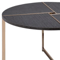 Black And Champagne Round Coffee Table Black Gold Primary Living Space Round Wood Metal