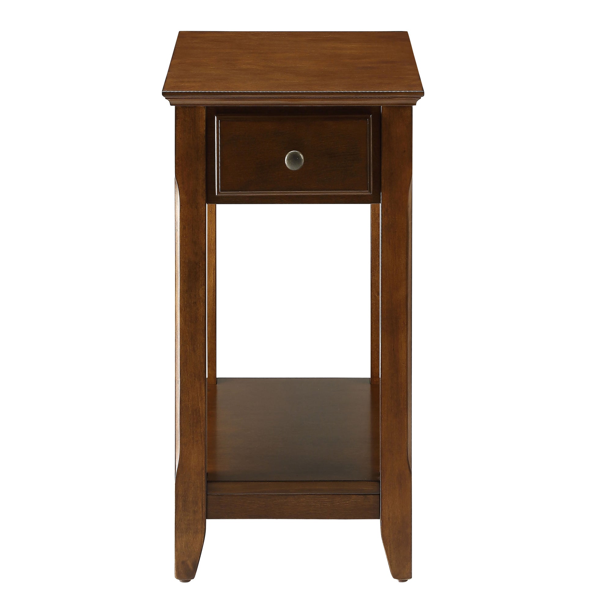 Walnut Accent Table With Bottom Shelf Walnut Primary Living Space Transitional Drawers Rectangular Wood