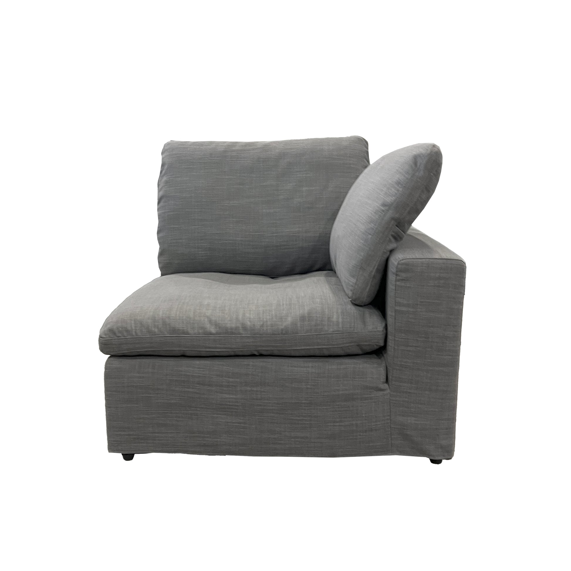 Harper Petite Grey Sectional 5 Seat Configuration Grey Wood Linen 5 Seat