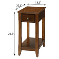 Walnut Accent Table With Bottom Shelf Walnut Primary Living Space Transitional Drawers Rectangular Wood