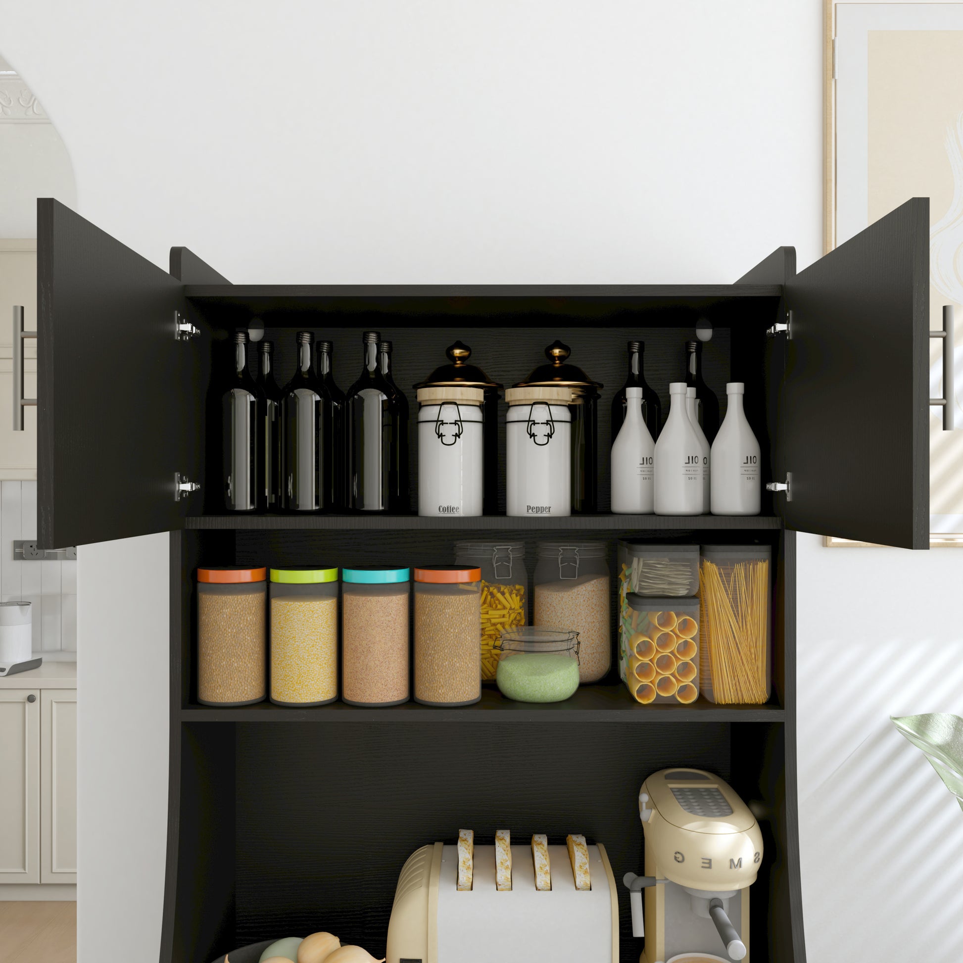 71" Kitchen Storage Cabinet With Charging