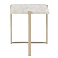 White And Champagne Rectangular End Table White Gold Primary Living Space Contemporary Rectangular Wood Metal Sled