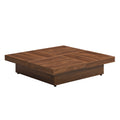 Square Marble Veneer Coffee Table Sliding Top With Storage In Walnut 39.4'' Walnut Primary Living Space Square Mdf