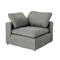 Harper Petite Grey Sectional 5 Seat Configuration Grey Wood Linen 5 Seat