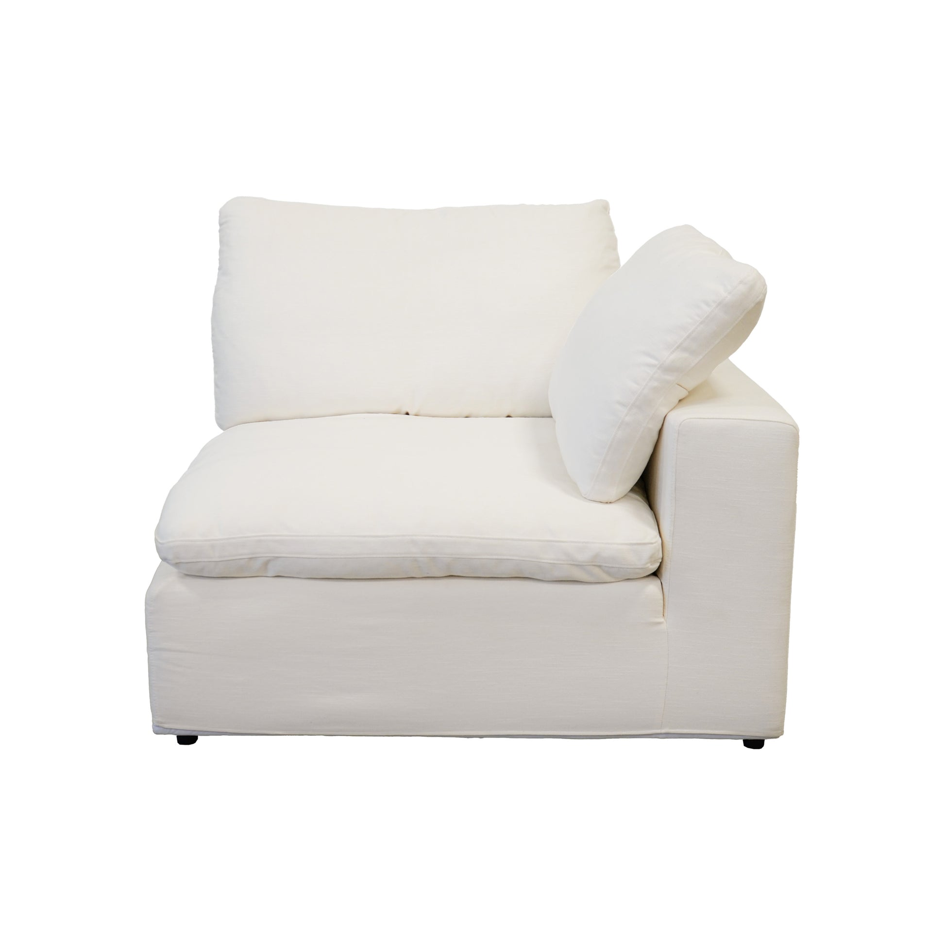 Harper Luxe White Sectional 4 Seat Configuration White Wood Linen 4 Seat