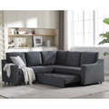 Arrived L Shaped Sofa With Pull Out Sofa Bed, Corner Sofa,Comfortable Living Room Furniture Set, Sleeper Sofa Bed,Corner Seat For Two With Broaching Sofa,Rivet Dechenille,Gray Gray Polyester Wood Primary Living Space Modern Polyester 5 Seat