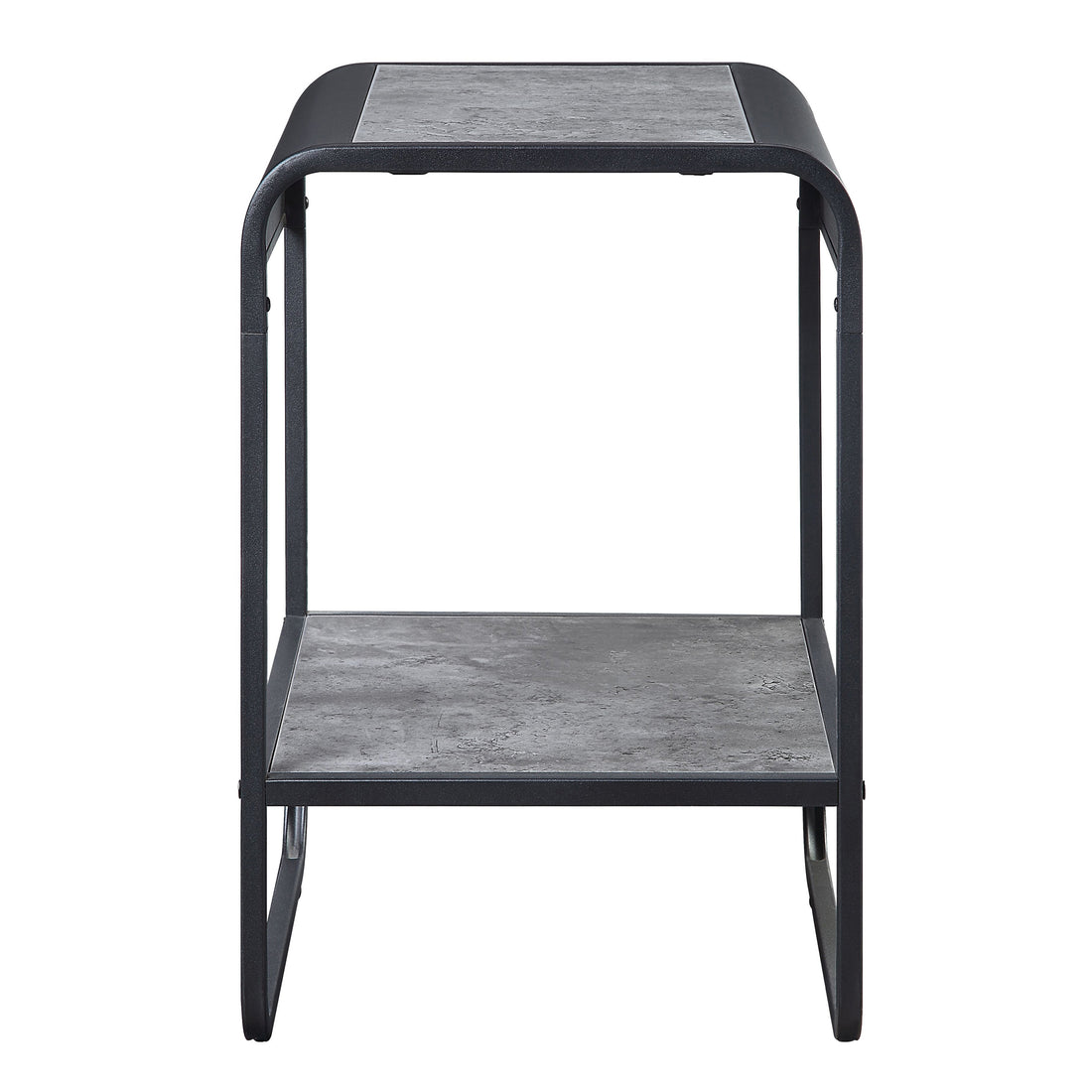 Concrete Grey And Black 1 Shelf End Table Grey Black Primary Living Space Modern Shelves Rectangular Wood Metal Sled