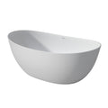 1650Mm Free Standing Artificial Stone Solid Surface Bathtub White Oval Bathroom Freestanding Tubs Matte 61 69 In Modern Soaking Center Solid Surface Solid Surface