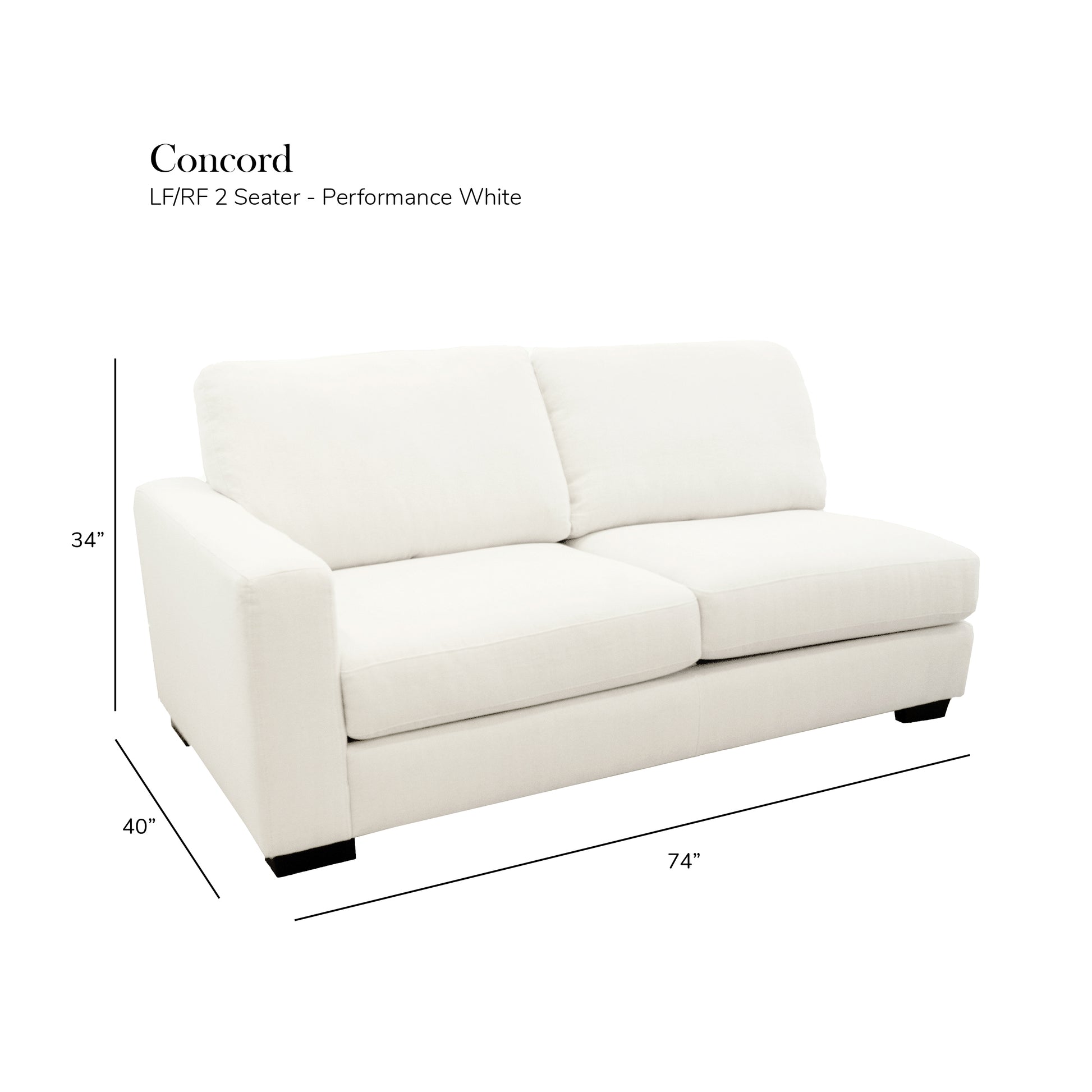 Concord Performance White Modular 3 Piece Sectional White Wood Polyester 5 Seat