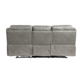 Gray 1Pc Double Reclining Sofa W Drop Down Cup Holders, Power Outlets Usb Ports Hidden Drawer Faux Leather Upholstery Comfortable Sofa Living Room Furniture Gray Faux Leather Wood Primary Living Space Solid Wood 3 Seat