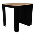 Tanna Kitchen Counter Dining Table ,Two Legs, Three Side Shelves Black Pine Multicolor Particle Board Particle Board