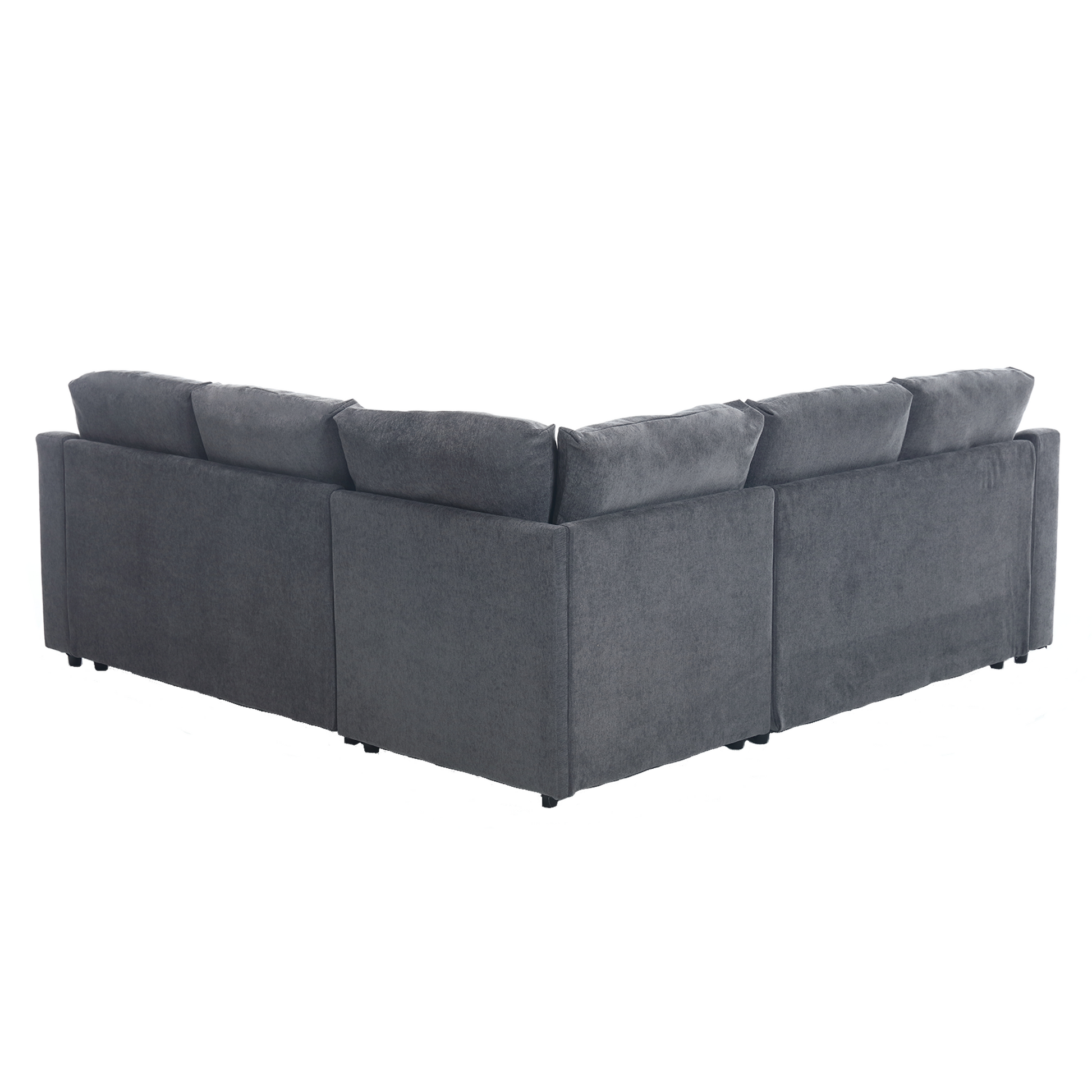 Arrived L Shaped Sofa With Pull Out Sofa Bed, Corner Sofa,Comfortable Living Room Furniture Set, Sleeper Sofa Bed,Corner Seat For Two With Broaching Sofa,Rivet Dechenille,Gray Gray Polyester Wood Primary Living Space Modern Polyester 5 Seat