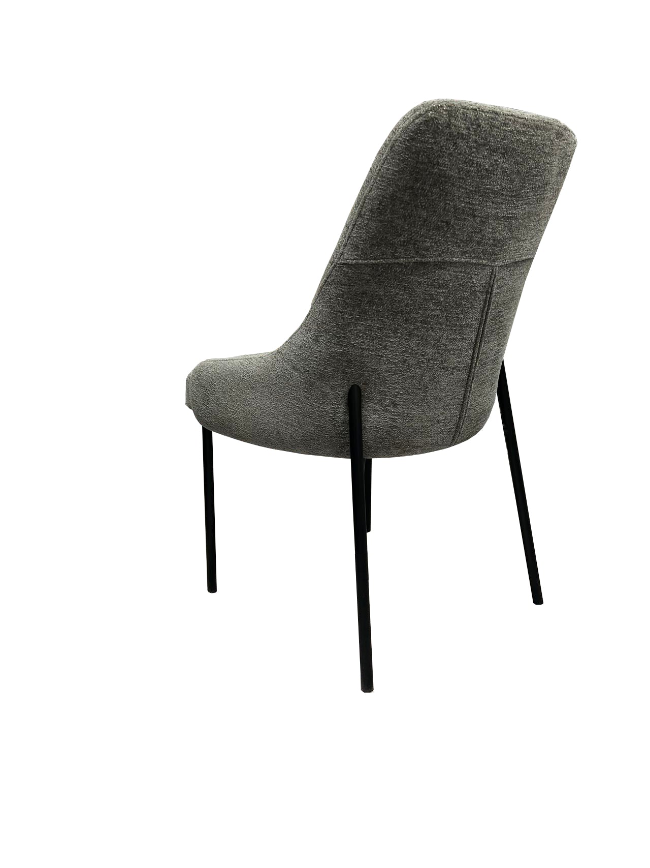 Upholstery Boucle Fabric Dining Side Chair Set Of 2, Grey Solid Dining Room Wing Back Set Of 2 Metal Dark Gray Powder Coated Foam Spot Clean Square Mid Century Modern,Minimalist,Modern Dining Chairs Foam Boucle