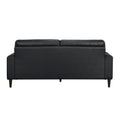 Modern Living Room Furniture Black Top Grain Leather Sofa 1Pc Cushion Seat And Back Solid Wood Frame Black Genuine Leather Wood Primary Living Space Modern Solid Wood 2 Seat