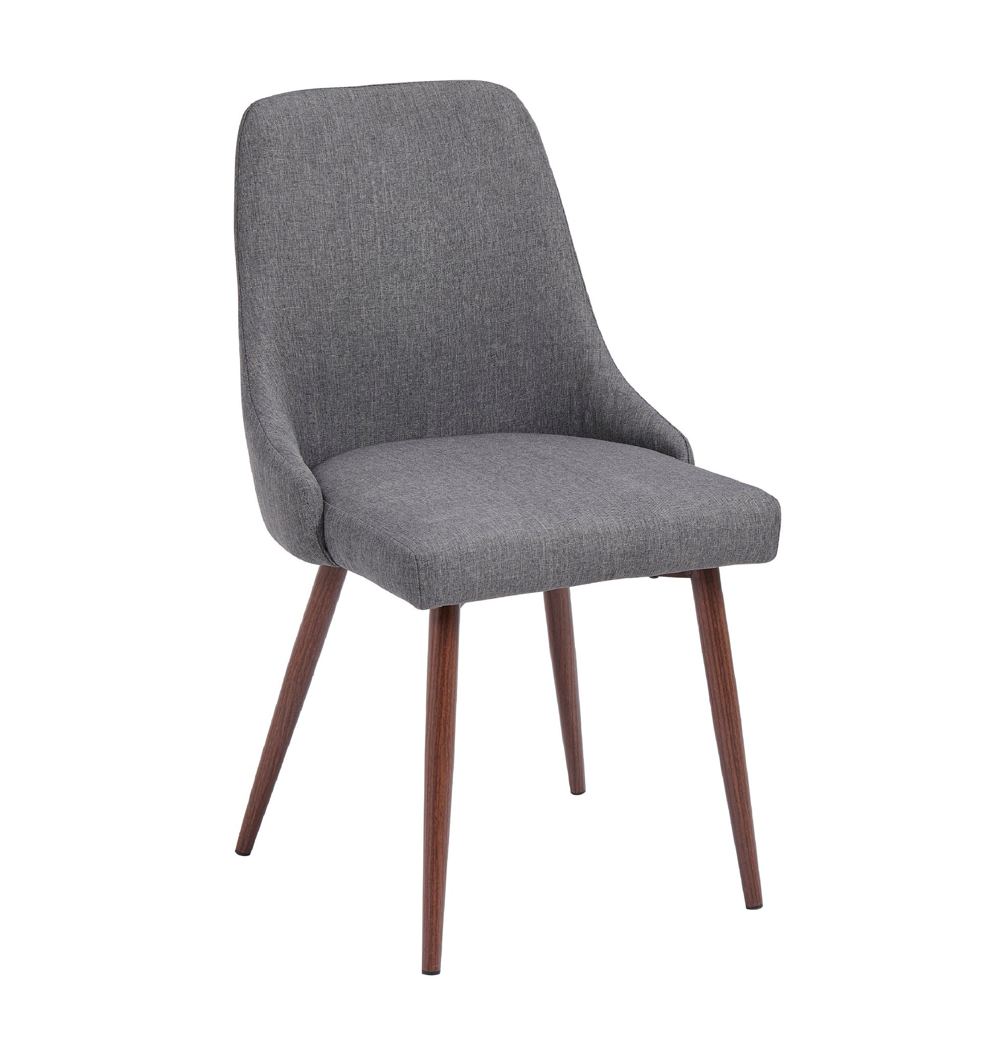 Oslo Modern Upholstery Side Dining Chair Set Of 2, Grey Solid Dark Gray Dining Room Powder Coated Foam Spot Clean Square Mid Century Modern,Minimalist Dining Chairs Set Of 2 Foam Fabric Metal