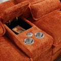 U Shape Sofa Orange Solid Wood 4 Seat