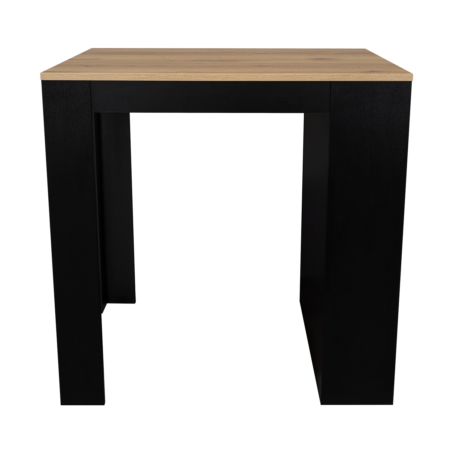 Tanna Kitchen Counter Dining Table ,Two Legs, Three Side Shelves Black Pine Multicolor Particle Board Particle Board