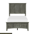 Cool Gray Finish 1Pc Twin Size Bed Louvered Panel Headboard Footboard Transitional Style Bedroom Wooden Furniture Box Spring Required Twin Gray Wood Transitional Panel Wood