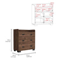 Alyn Dresser, Four Legs, Four Drawers, One Double Drawer, Superior Top Dark Brown Brown Bedroom Modern Particle Board Particle Board