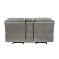 Gray 1Pc Double Glider Recliner Loveseat W Storage Console Cup Holder, Power Outlets Usb Ports Faux Leather Upholstery Plush Seating Living Room Furniture Gray Faux Leather Wood Primary Living Space Solid Wood