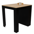 Tanna Kitchen Counter Dining Table ,Two Legs, Three Side Shelves Black Pine Multicolor Particle Board Particle Board