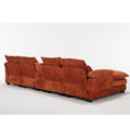 U Shape Sofa Orange Solid Wood 4 Seat