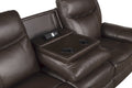 Dark Brown 1Pc Double Reclining Sofa W Drop Down Cup Holders, Power Outlets Usb Ports Hidden Drawer Faux Leather Upholstery Comfortable Sofa Living Room Furniture Dark Brown Faux Leather Wood Primary Living Space Solid Wood 3 Seat