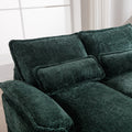 U Shaped Sofa Couch With Console Green Green Chenille 4 Seat