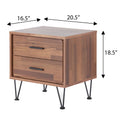 Walnut 2 Drawer Accent Table With Hairpin Legs Walnut Primary Living Space Contemporary Drawers Rectangular Wood Metal Hairpin