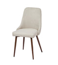 Oslo Modern Upholstery Side Dining Chair Set Of 2, Beige Beige Dining Room Foam Spot Clean Mid Century Modern,Modern Dining Chairs Wing Back Set Of 2 Foam Fabric Metal