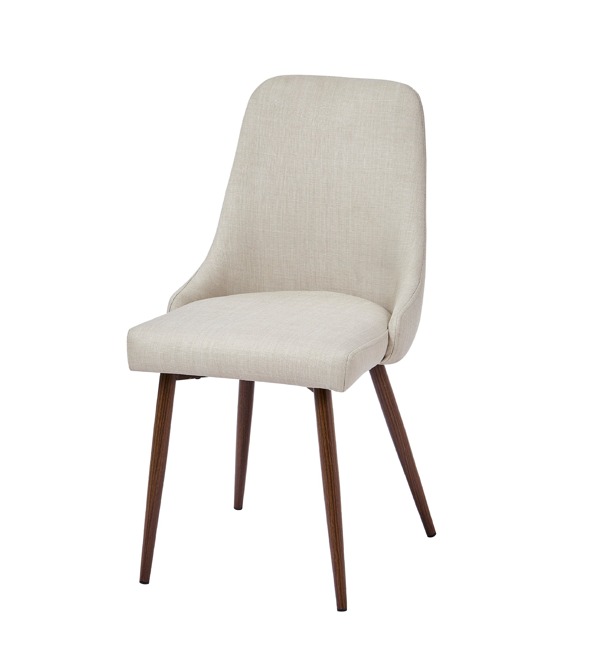 Oslo Modern Upholstery Side Dining Chair Set Of 2, Beige Beige Dining Room Foam Spot Clean Mid Century Modern,Modern Dining Chairs Wing Back Set Of 2 Foam Fabric Metal