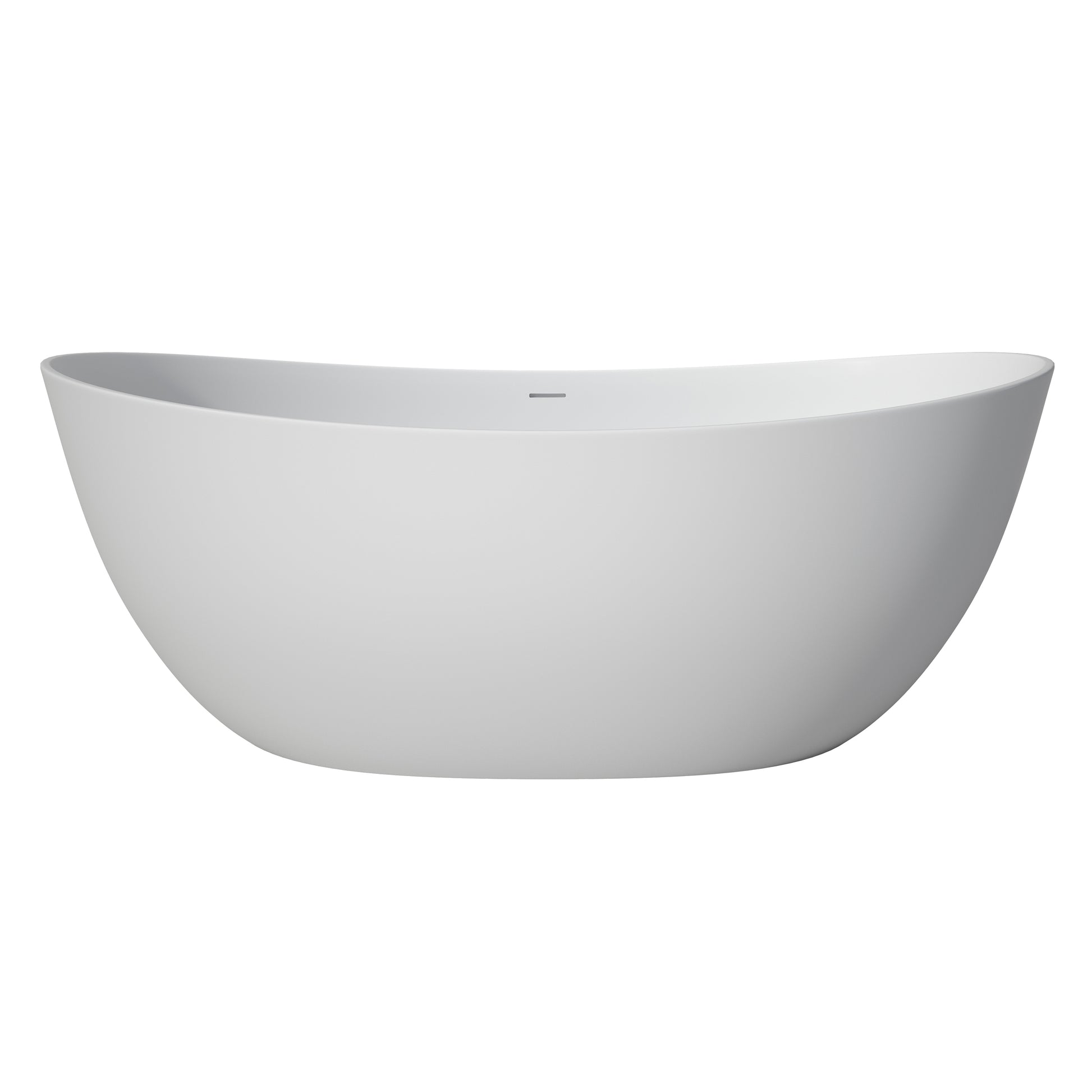 1650Mm Free Standing Artificial Stone Solid Surface Bathtub White Oval Bathroom Freestanding Tubs Matte 61 69 In Modern Soaking Center Solid Surface Solid Surface