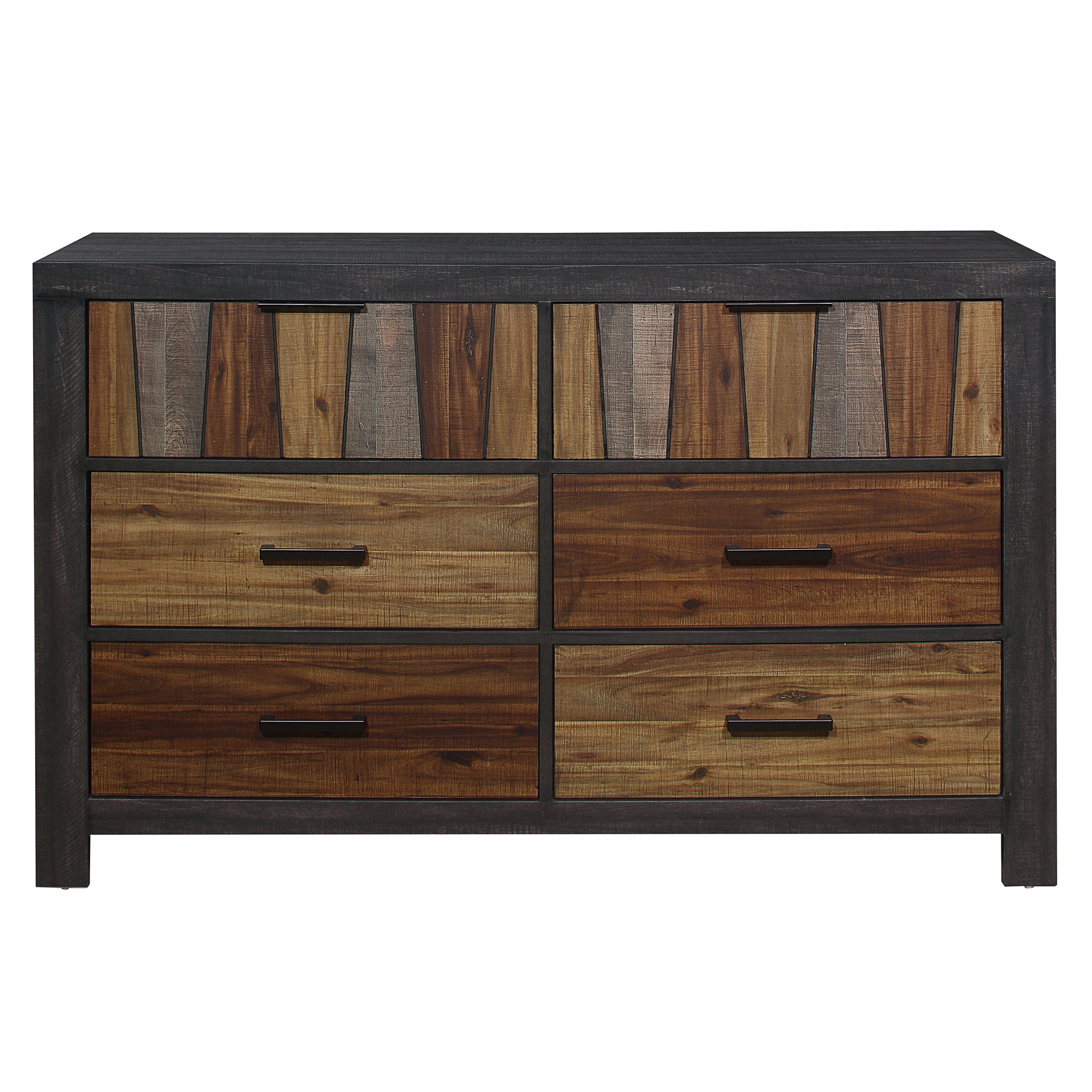 Unique Style Multi Color Finish Modern Industrial Bedroom Furniture 1Pc Dresser, 6 Dovetail Drawers Wooden Multi Bedroom Industrial,Modern Wood