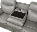 Gray 1Pc Double Reclining Sofa W Drop Down Cup Holders, Power Outlets Usb Ports Hidden Drawer Faux Leather Upholstery Comfortable Sofa Living Room Furniture Gray Faux Leather Wood Primary Living Space Solid Wood 3 Seat