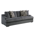 Modern Traditional Luxury Living Room Sofa 1Pc Plush Microfiber Upholstery 4 Decorative Pillows Cushion Seat Solid Wood Furniture Dark Gray Microfiber Wood Primary Living Space Luxury,Modern,Traditional Solid Wood 3 Seat
