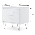 White 2 Drawer Accent Table With Hairpin Legs White White Primary Living Space Modern Drawers Rectangular Wood Metal Hairpin