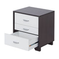 White And Black 3 Drawer Rectangular Accent Table White Black Primary Living Space Modern Drawers Rectangular Wood