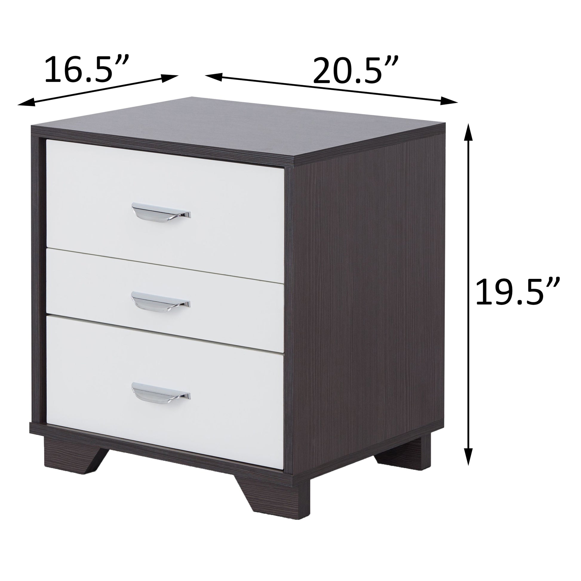 White And Black 3 Drawer Rectangular Accent Table White Black Primary Living Space Modern Drawers Rectangular Wood