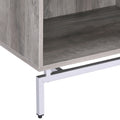 Weathered Grey Oak And White Accent Table Grey White Primary Living Space Drawers Rectangular Wood Metal