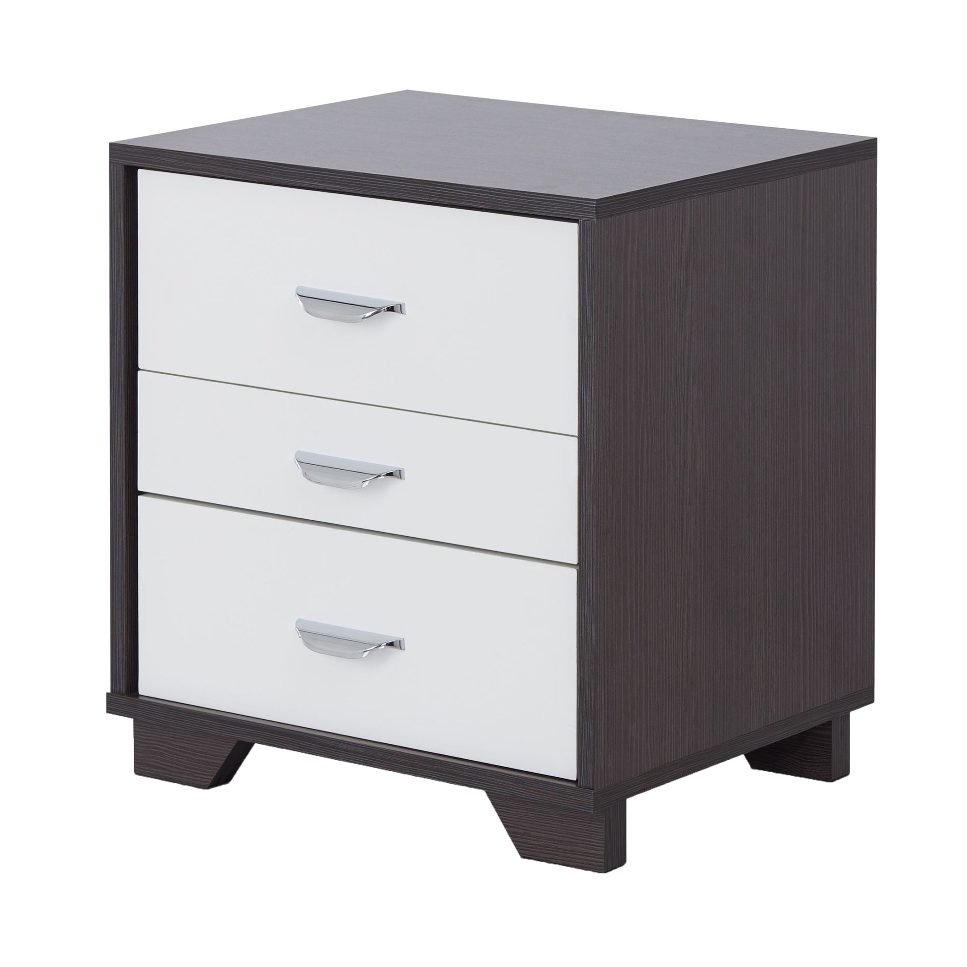 White And Black 3 Drawer Rectangular Accent Table White Black Primary Living Space Modern Drawers Rectangular Wood