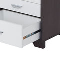 White And Black 3 Drawer Rectangular Accent Table White Black Primary Living Space Modern Drawers Rectangular Wood