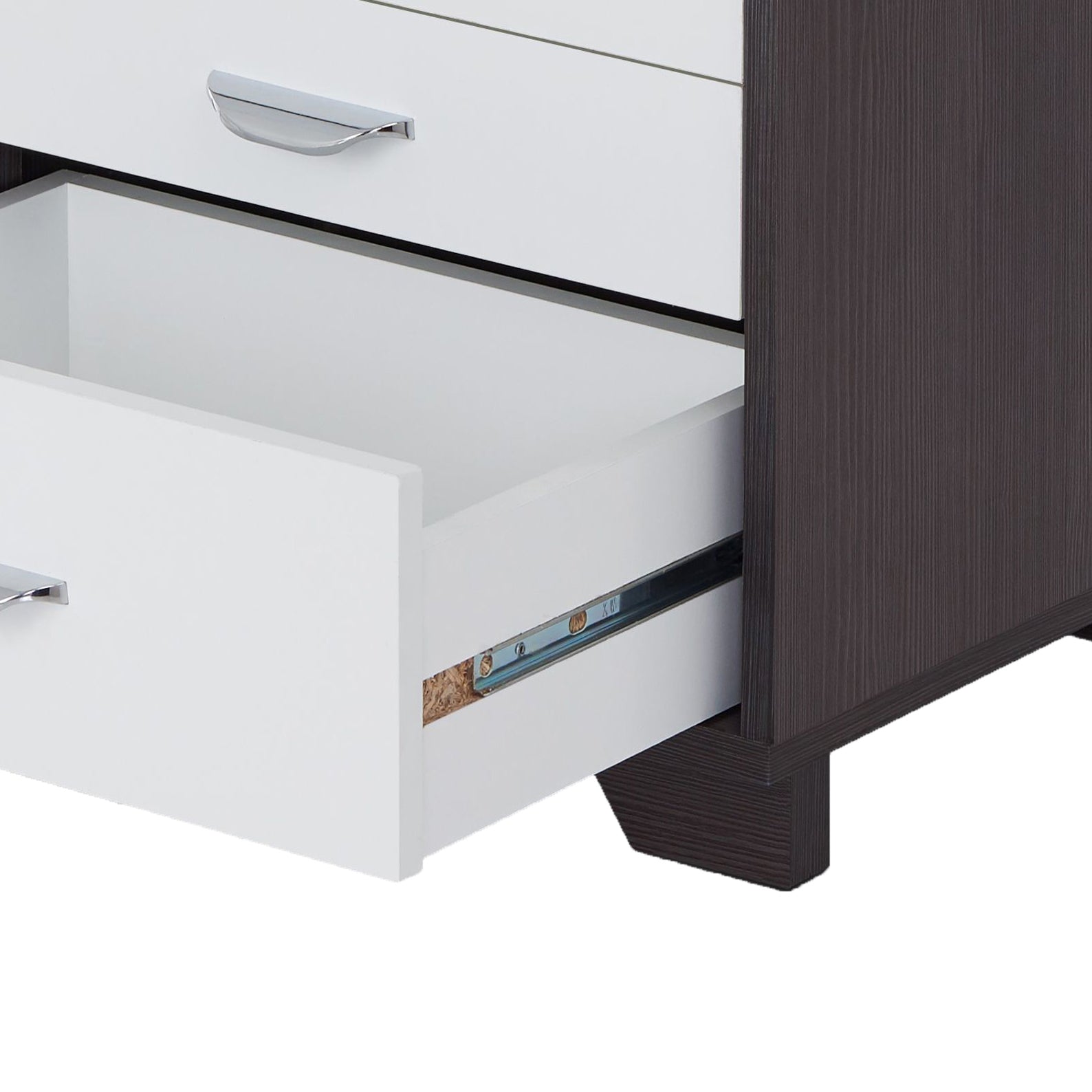 White And Black 3 Drawer Rectangular Accent Table White Black Primary Living Space Modern Drawers Rectangular Wood