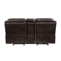 Dark Brown 1Pc Double Glider Recliner Loveseat W Storage Console Cup Holder, Power Outlets Usb Ports Faux Leather Upholstery Plush Seating Living Room Furniture Dark Brown Faux Leather Wood Primary Living Space Solid Wood