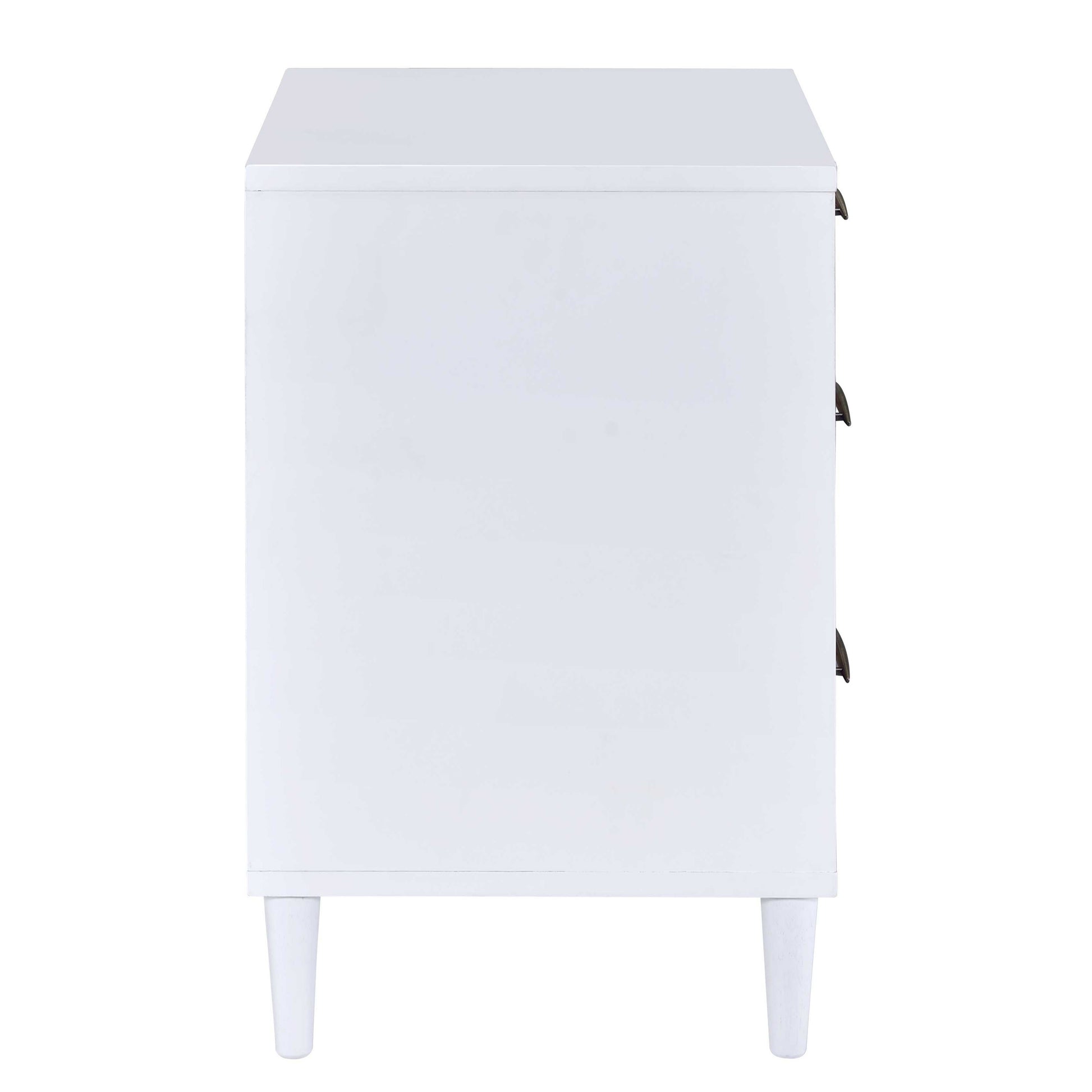 White And Weathered Oak 3 Drawer Accent Table Brown White Primary Living Space Contemporary Drawers Rectangular Wood Metal