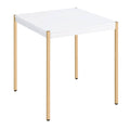 White And Gold Square End Table White Gold White Primary Living Space Modern Square Wood Metal